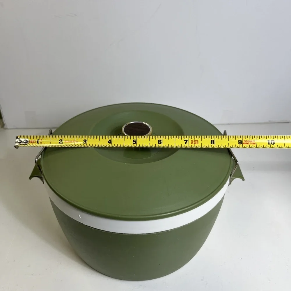 Vintage Royal Satin Therm-O-Ware Avocado Green Insulated Ice Bucket Casserole